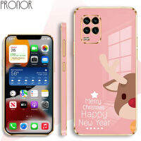 Soft Shockproof Case for Xiaomi 12T 13 M3 Pro 12Lite POCO C31 F3 GT F4 Cartoon Cute Deer Gingerbread Man TPU Electroplating Square Drop-proof Protective Cover