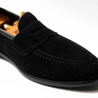 MARS PEOPLES - Unlined Penny No.3 loafers  สี Black suede ดำหนังกลับ