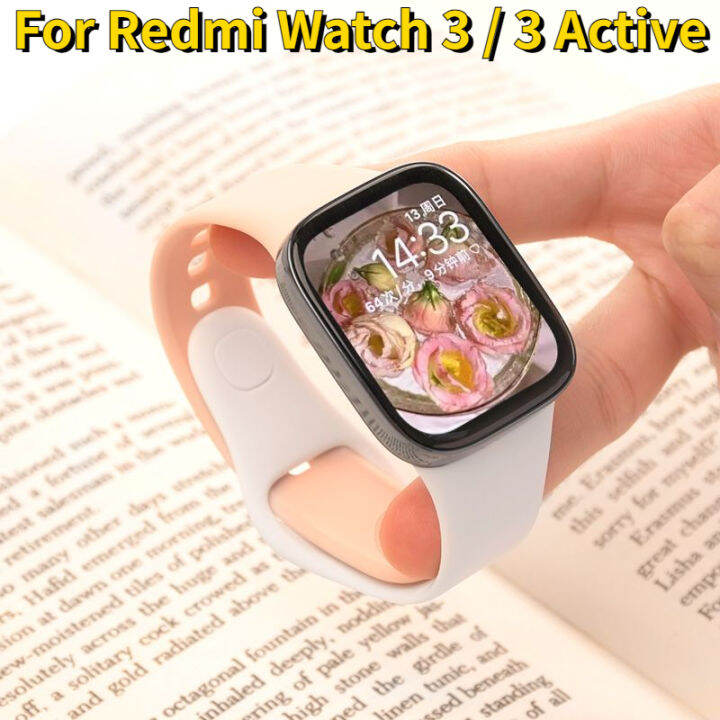 เหมาะสำหรับ-redmi-watch-3-active-strap-redmi-watch-3-strap-สายรัดซิลิโคนบล็อคสี