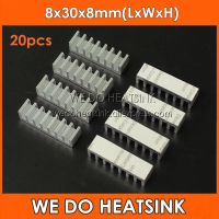 20pcs 8x30x8mm DIY Extruded Heat Sink With Thermal Tape Aluminium Heatsinks Cooling For DIP Adhesives  Tape