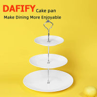 DAFIFY ถาดเสิร์ฟขาตั้งจานขนมขนมหวานเค้กกลมเซรามิก3ชั้น