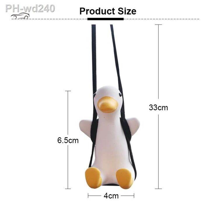 car-fragrance-gypsum-cute-anime-swing-duck-pendant-auto-rearview-mirror-ornaments-birthday-gift-auto-decoraction