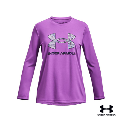 Under Armour UA Girls Tech™ Big Logo Print Fill Long Sleeve เสื้อออกกำลังกายแขนยาว เทรนนิ่ง สำหรับเด็กผู้หญิง