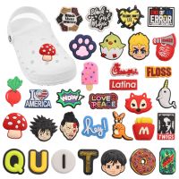 High Quality 1Pcs PVC Love Peace Donut Chick Dolphin Cartoon DIY Croc Jibz Shoe Button Accessories Boys Girls Shoe Buckle Charm