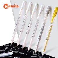 Haile 12Pc/set White Gel Pen Highlight Paint White Marker Pen 0.8mm Fine Tip Refill Rod for Student Drawing Art Writing SuppliesHighlighters  Markers