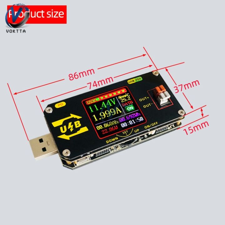 xy-umpd-usb-color-screen-charging-tester-digital-usb-buck-boost-converter-power-supply-module-voltage-current-meter-tester