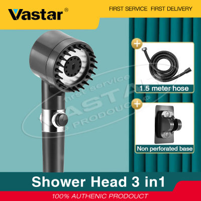 Vastar 3 In 1หัวอาบน้ำสปาพร้อมท่อตั้งแรงดันสูงฝักบัวอาบน้ำ3โหมดสเปรย์มือถือประหยัดน้ำฝักบัวอาบน้ำที่วางแบบฟรีเจาะรูและหัวฝักบัวรองเท้ายางยืด1.5เมตรพร้อมชุดสายฝักบัวสำหรับชุดฝักบัวชุดห้องน้ำ