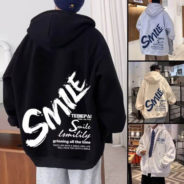 asrv-เสื้อฮู้ดชาย-เสื้อมีฮู้ดผู้ชาย-hoodie-เสื้อกันหนาว-ผู้ชาย-เสื้อฮู้ดแบบมีซิปมีฮู้ดของผู้ชายเสื้อโค้ทลำลองพิมพ์ลายทรงหลวม