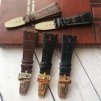 ❉☎⊕ genuine leather bracelet Watchband Sports watch strap Black 26mm Watch accessories handmade wristwatches band use for AP