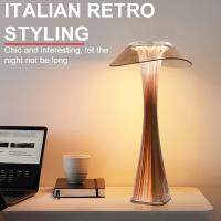 Modern Touch Sensor Table Lamp Transparen Crystal Creative Table Light USB Rechargeable Eye Protection Dimmable Night Light