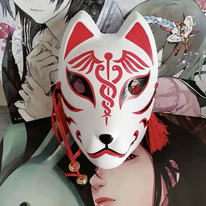 มือทาสีปรับปรุง-anbu-หน้ากากญี่ปุ่น-kitsune-ฟ็อกซ์หน้ากากเต็มใบหน้าหนาพีวีซีสำหรับเครื่องแต่งกายคอสเพลย์