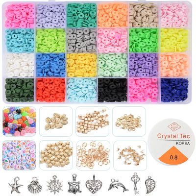 【CW】♦◆ஐ  350Pcs-3900Pcs/Box 6mm Clay Beads for Jewelry Making KitFlat Round Polymer Heishi Accessories