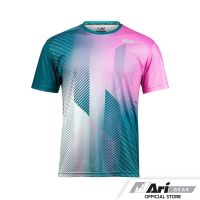 ARI UNISEX GRAPHIC RUNNING TEE - NEON PINK/WHITE/SILVER เสื้อวิ่ง อาริ กราฟฟิก สีเขียวชมพู