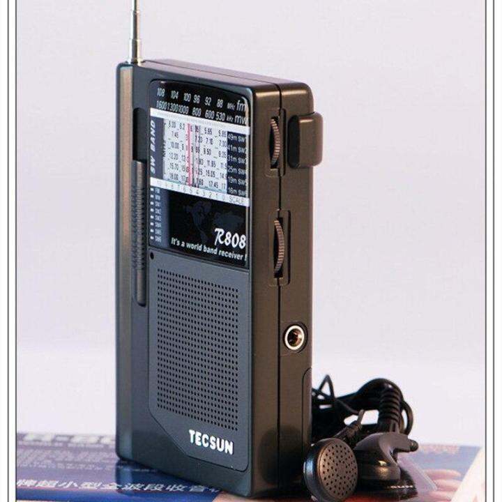 Tecsun R-808ตัวรับสัญญาณวิทยุเต็มย่านความถี่ของโลก,วิทยุพกพาขนาดเล็ก ...