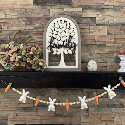 Pendant Farmhouse Easter Party Hanging Decorations Stuffed Rabbit Spring Decoration Carrot Garland
