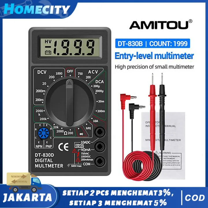(Dalam Stok, Dikirim Dari Jakarta) multimeter DT830B DT830B Multimeter