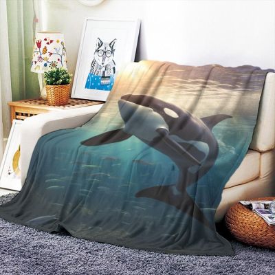 （in stock）Soft and comfortable killer whale pattern blanket, warm and comfortable winter sofa bed blanket（Can send pictures for customization）