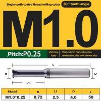 Hrc65เครื่องตัดมิลลิ่งเกลียวสำหรับฟัน1ซี่เหล็กทังสเตนคาร์ไบด์ Cnc เมตริก Un เรา M0.8 M1.6 M3m1.2m1.4 M30การกัดเกลียวฟันซี่เดียว