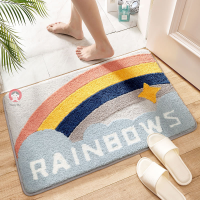 พรม เสื่อ ดูดซึมน้ำ กันลื่น Carpet Floor Mats ? Water-absorbent, Non-slip Thickening Universe Starry Sky Rainbow Bathroom Doorway Home Decoration Living Room Bedroom Door-in Mat