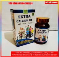 Viên Uống Canxi Extra calcium D3 , Bổ Sung Canxi ,D3 cho cơ thể giúp Phát triển xương, Chiều cao , giảm nguy cơ còi xương trẻ nhỏ,loãng xương người lớn, phụ nữ có thai ,cho con bú, Hộp 60 viên thumbnail