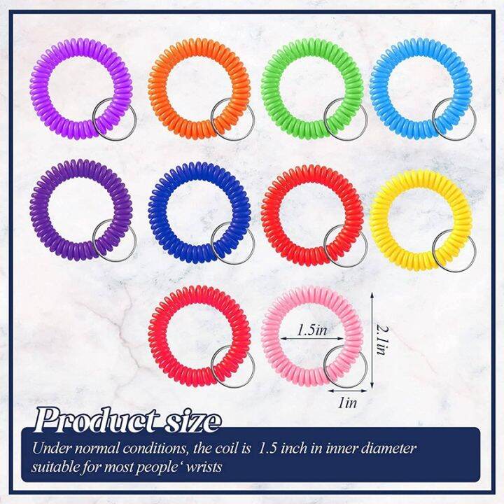 300-pcs-colorful-spring-wrist-coil-keychain-stretchable-wrist-keychain-bracelet-wrist-coil-wrist-band-key-ring-chain