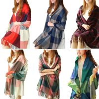 Women Lady Pashmina Winter Warm Tartan Check Neck Shawl Scarf Wrap Stole Plaid