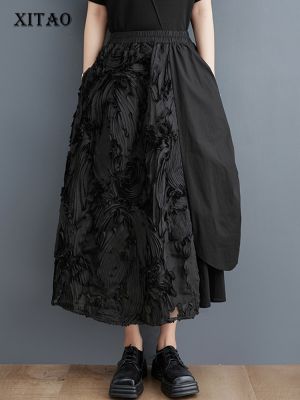 XITAO Skirt Personality  Women Black Loose Skirts