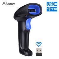 Aibecy เครื่องสแกนบาร์โค้ด USB ไร้สายแบบมีสาย2-In-1,1D บาร์เครื่องอ่านโค้ด2D กับสายตัวรับสัญญาณ USB ปลั๊กแอนด์เพลย์ J136ชาร์จได้