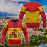 Spanish Country Flag Map 3D Print Zipper Hoodie Man Female Pullover Sweatshirt Hooded Jacket Jersey Tracksuits