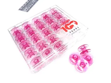 Janome Pink Cherry Blossom 25-Pack of Bobbins w/ Case 