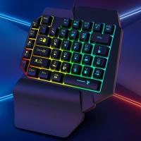 2PcsSet T1 Wired One Handed Memne Gaming Keyboard Mouse Combo 6 Buttons Mice Keyboard Set Ergonomic Design for PC Gamer