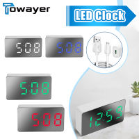 3.1-inch LED Mirror Table Clock Digital Alarm Snooze Display Time Night Light Desktop USB Alarm Clock Home Decor Gifts for Child