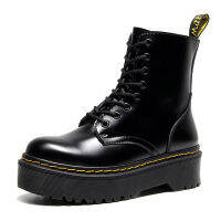 Sepatu BOOT Pendek ผู้หญิงบริทิชแบบมีซิปรองเท้าบูท Martin 1460ข้างพื้นฟองน้ำหนา Caohuatang3Jadon มี Bootscaohuatang3ติดด้านหลัง