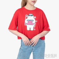 DOSH WOMENS CROPPED T-SHIRTS WE BARE BEARS เสื้อยืดทรงครอป ผู้หญิง FLWBWT1000-RE