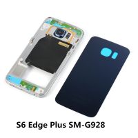 【☸2023 New☸】 xuren5304977 สำหรับ Samsung Galaxy S6 Edge Plus Sm-G928 G928f G928t G928a G928p Housing ฝาหลัง Glassmetal กลางกรอบฝาครอบ