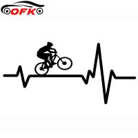 【cw】 Car Stickers Decor Motorcycle Decals Cycling Mountain Bike  Helmet Heartbeat Decorative Accessories Creative PVC17cmx8cm