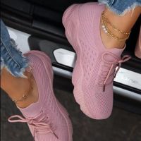 Women Red Sneakers Female White Casual Shoes Comfortable Mesh Lace-Up Ladies Sport Shoes Wedges Chunky Womens Vulcanized Shoes