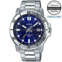 Time&amp;Time CASIO Standard นาฬิกาข้อมือผู้ชาย สีน้ำเงิน/เงิน สายสแตนเลส รุ่น MTP-VD01D-2EVUDF (ประกัน CMG)