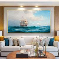 ❀♙ Modern Wall Art Sea Sailing ภูมิทัศน์ภาพวาดผ้าใบนามธรรมโปสเตอร์และพิมพ์ภาพผนังโปสเตอร์สำหรับห้องนั่งเล่นตกแต่งบ้าน