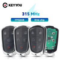 KEYYOU กุญแจรถ HYQ2AB 315Mhz 3/4/5 B สำหรับ Cadillac ATX ATS CTS SRX XTS CT6 ATSL XT5 Escalade 2014 2015 2016 2017