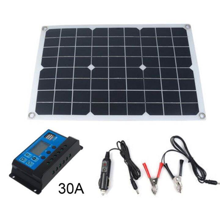 Protable 20W Flexible Solar Panel Kit Outdoor Emergency Electric 18V ...