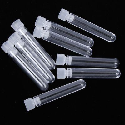 10 Stks Test Tube Lab Test Tube With Cap Clear Plastic Shaped Bottom Long Transparent Useful HOT SALE 10 Stks