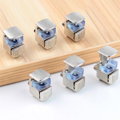 4pc Adjustable miroir clips glass clamp 3 8mm Thick glass plywood shelf bracket support holder Zinc alloy Fixed Fitting hardware