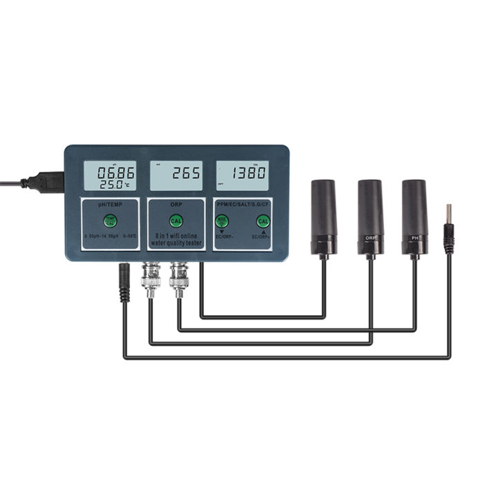 KKmoon New Professional 8 in 1 Multiparameter Water Testing Meter