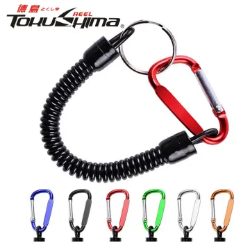 Plastic Retractable Tether Spring Elastic Rope Camping Carabiner Anti-lost  Phone Keychain Portable Fishing Lanyards