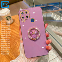 สำหรับ Realme C55 C35 C33 C31 C30 C25Y C25S C25 C21Y C21 C20 C17 C15 C12 C11 C3 C2 C1เคสโทรศัพท์สไตล์ใหม่ส่องประกายสุดหรูเจาะแท่นหนีบลายมิกกี้