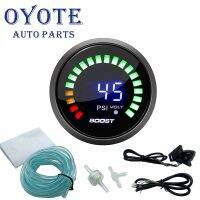 OYOTE หน้าปัดบูสเตอร์ดิจิตอลขนาด2 52มม. เทอร์โบมิเตอร์แรงดัน15-45 PSI พร้อมเซ็นเซอร์12V