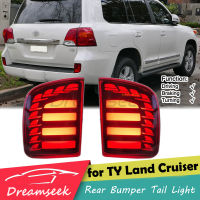 ไฟท้ายสะท้อน Bemper Belakang LED สำหรับ Toyota Land Cruiser LC200 2008 2009 2010 2011 2012 2013 2014 2015สีแดงเบรคหยุด W/เปิดสัญญาณ