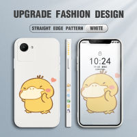 เคส GGK สำหรับ Realme C30S การ์ตูนน่ารัก Psyduck ด้านข้าง Pokémon เคสโทรศัพท์ดีไซน์ลายขอบสี่เหลี่ยมปลอกซิลิโคนเหลวคลุมทั้งหมดเคสกล้อง