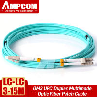 AMPCOM สายเคเบิลใยแก้วนำแสง OM3 LC-LC(3-15M UPC 3.0) สายเคเบิลใยแก้วนำแสง10G Gigabit พร้อม OM3มัลติโหมด Duplex 50/125 LSZH